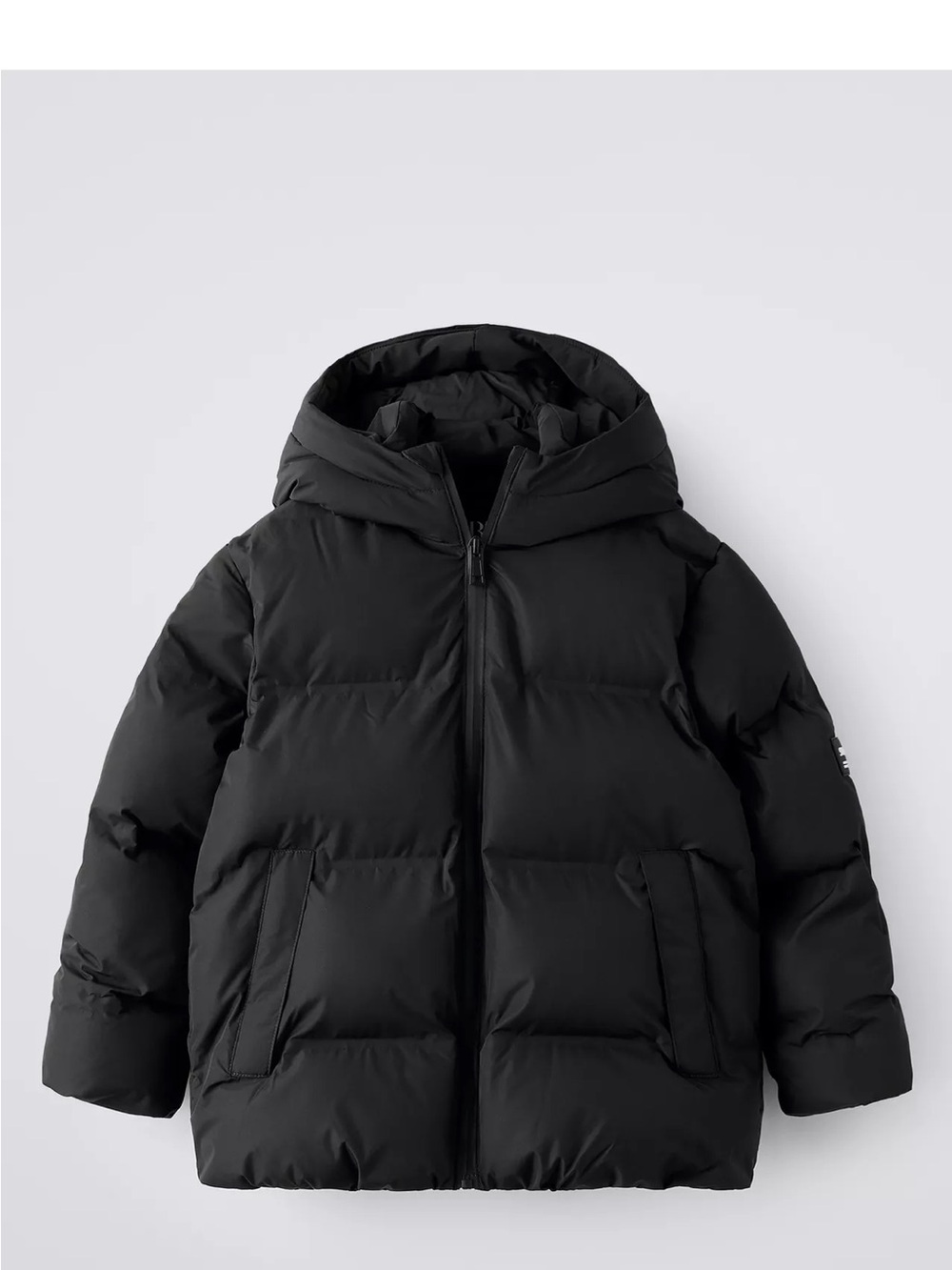 Zara boys 11-12 Black Puffer Hooded Coat